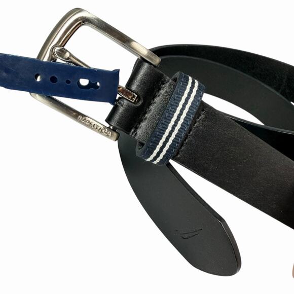 Nautica Mens Dress Belt Black Coated Leather Belt Sz 38 / 95 - Picture 1 of 6
